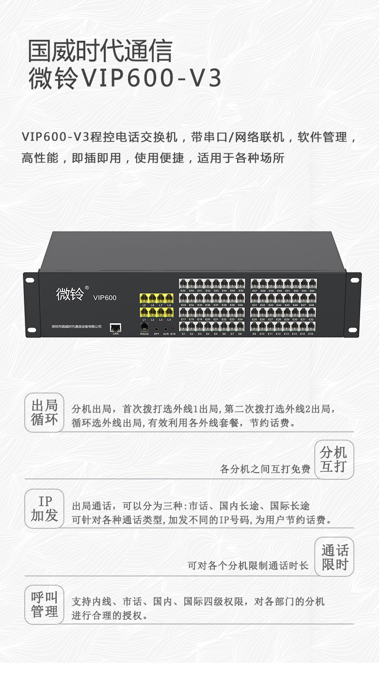 VIP600 微鈴系列 V3型電話交換機(jī)(圖10)