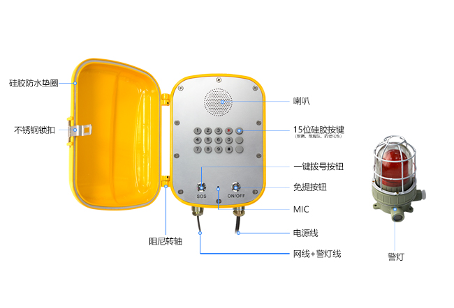 防爆免提聲光報(bào)警防水電話機(jī)(圖3)